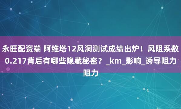 永旺配资端 阿维塔12风洞测试成绩出炉！风阻系数0.217背后有哪些隐藏秘密？_km_影响_诱导阻力