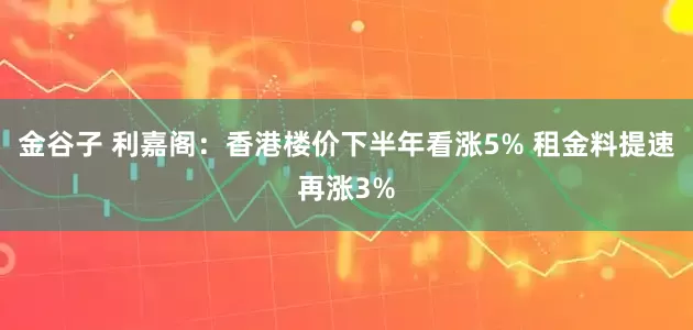 金谷子 利嘉阁：香港楼价下半年看涨5% 租金料提速再涨3%